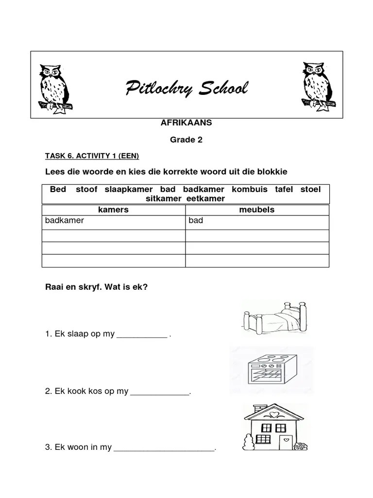 Grade 2 afrikaans task 6