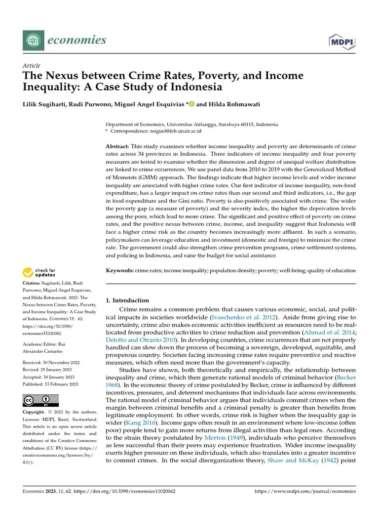 The Nexus Between Crime Rates Poverty And Income I | PDF