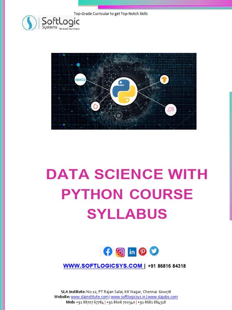 Datascience With Python Course Syllabus | Download Free PDF | Chart ...