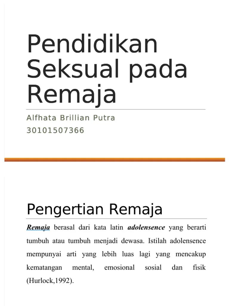 PDF PPT Pendidikan Seksual Pada Remaja Compress | PDF