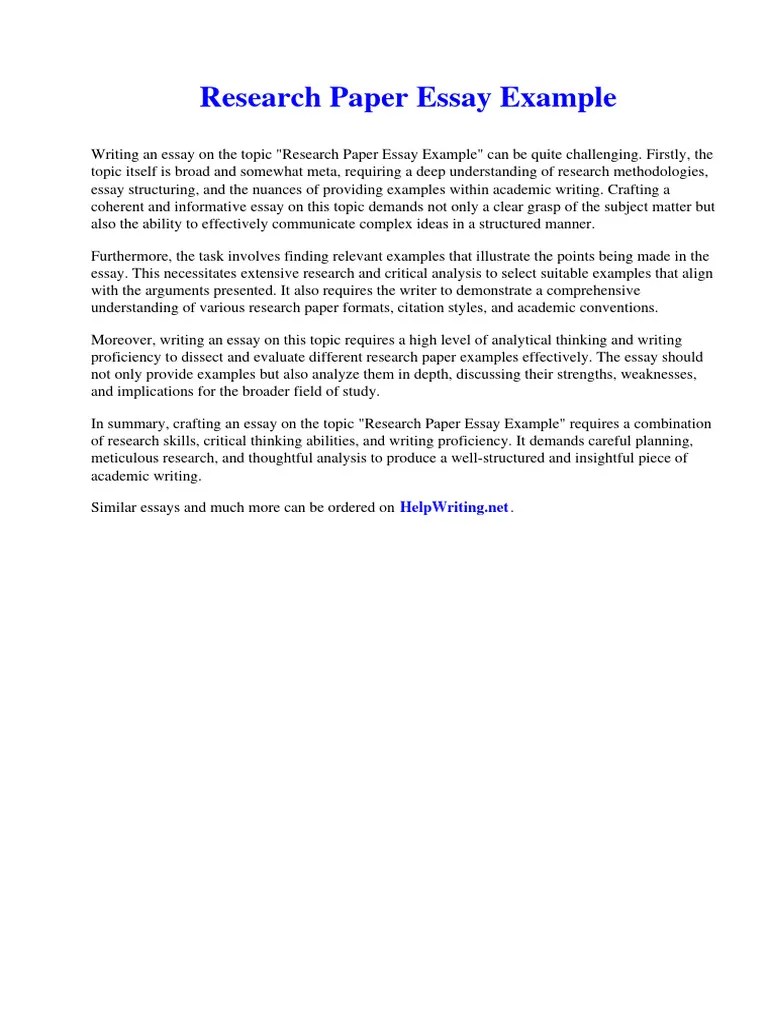 Research Paper Essay Example | PDF