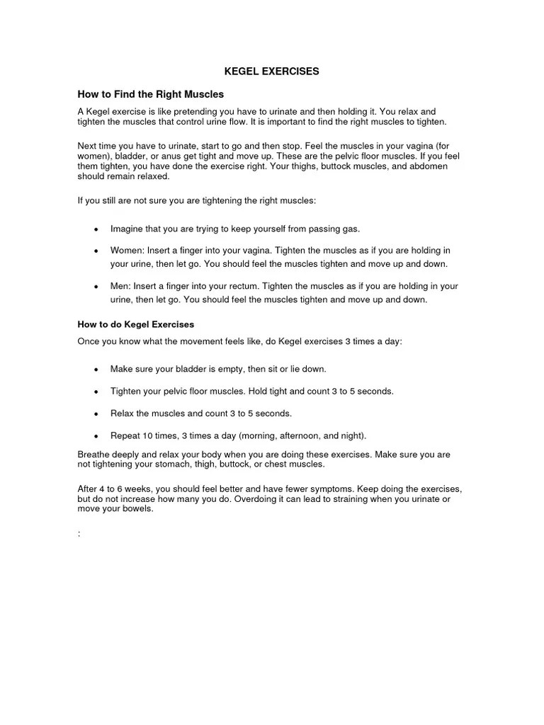 Kegel Exercises | PDF