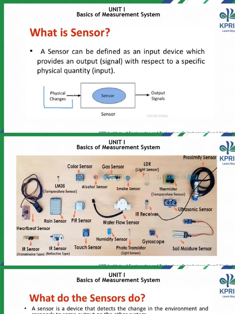 Unit 1 SENSORS AND IOT | PDF | Measurement | Sensitivity Analysis