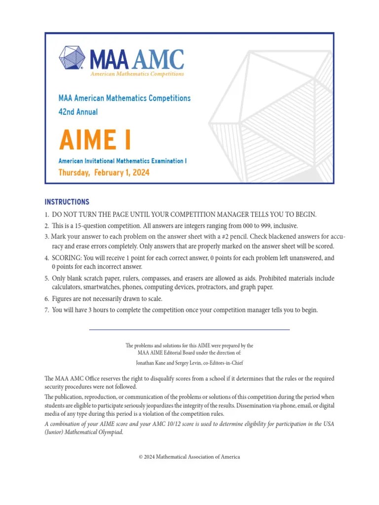 Aime 2024 | PDF | Tetrahedron | Mathematics