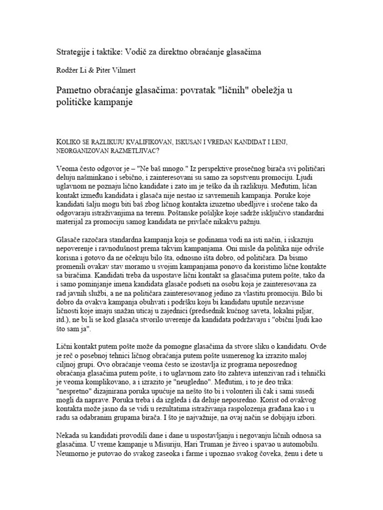 Pametno Obracanje Glasacima | PDF