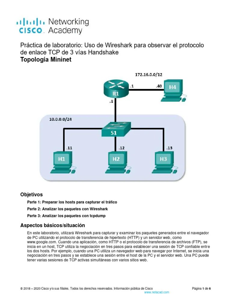 9.2.6 Lab - Using Wireshark To Observe The TCP 3 Way Handshake - Es XL ...
