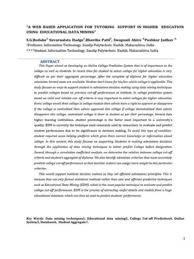 Data Mining Final Papper | PDF | Data Mining | Databases