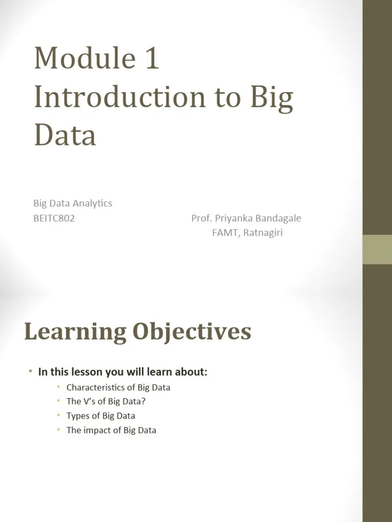 Module 1.1 - Introduction To Big Data | PDF | Big Data | Data
