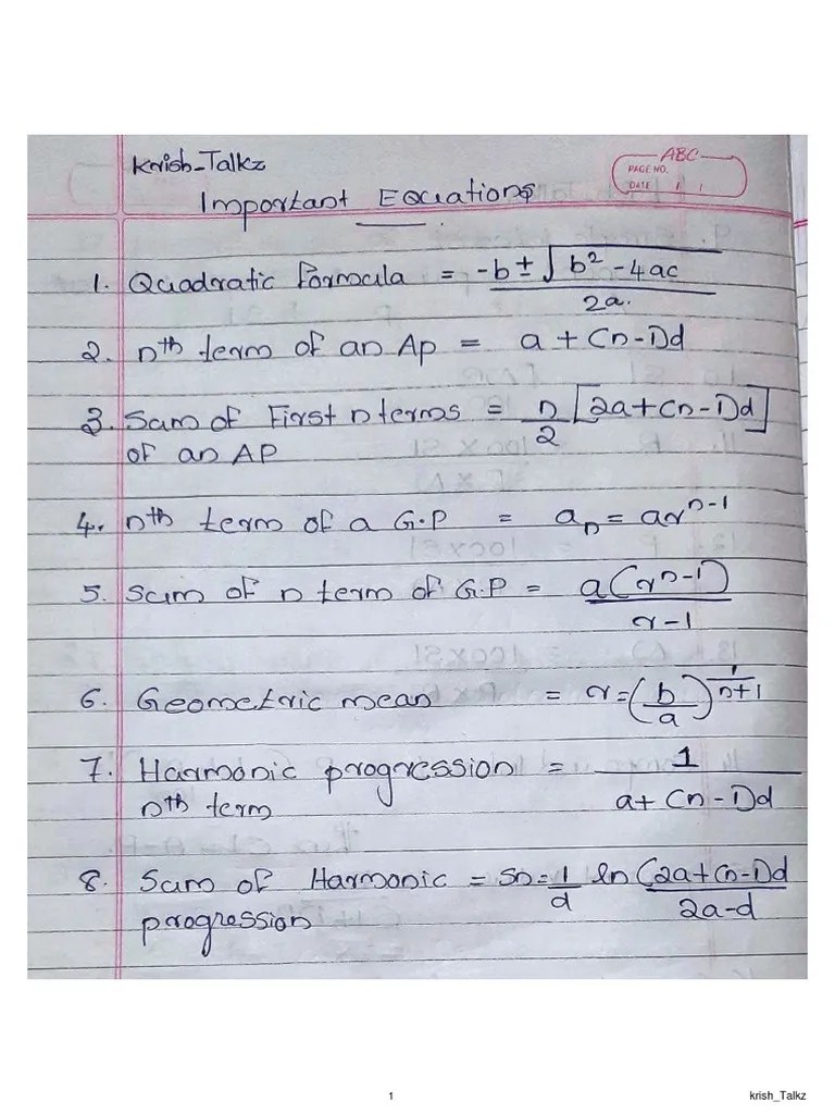 3rd Sem BNM-BNS Full Equations | PDF