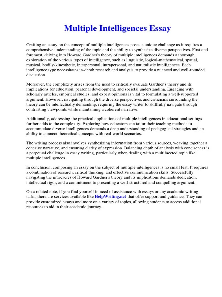 Multiple Intelligences Essay | PDF | George Orwell | God