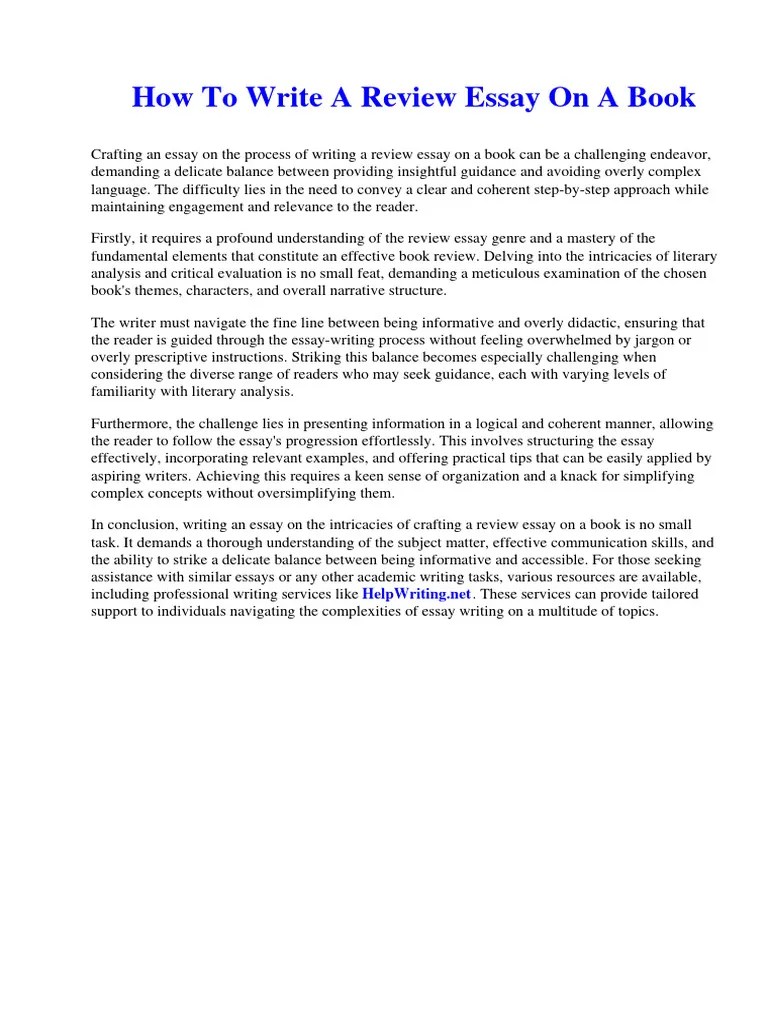 How To Write A Review Essay On A Book | PDF | Epic Of Gilgamesh | Essays