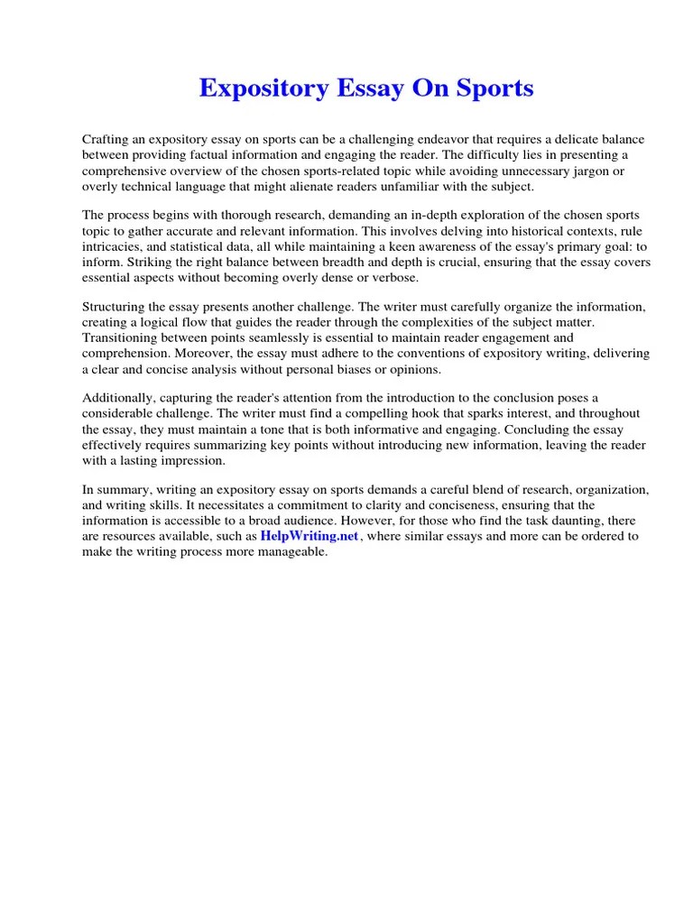 Expository Essay On Sports | PDF | Macbeth | Dentistry