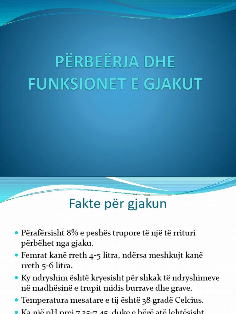815600173-Perberja Dhe Funksionet E Gjakut | PDF