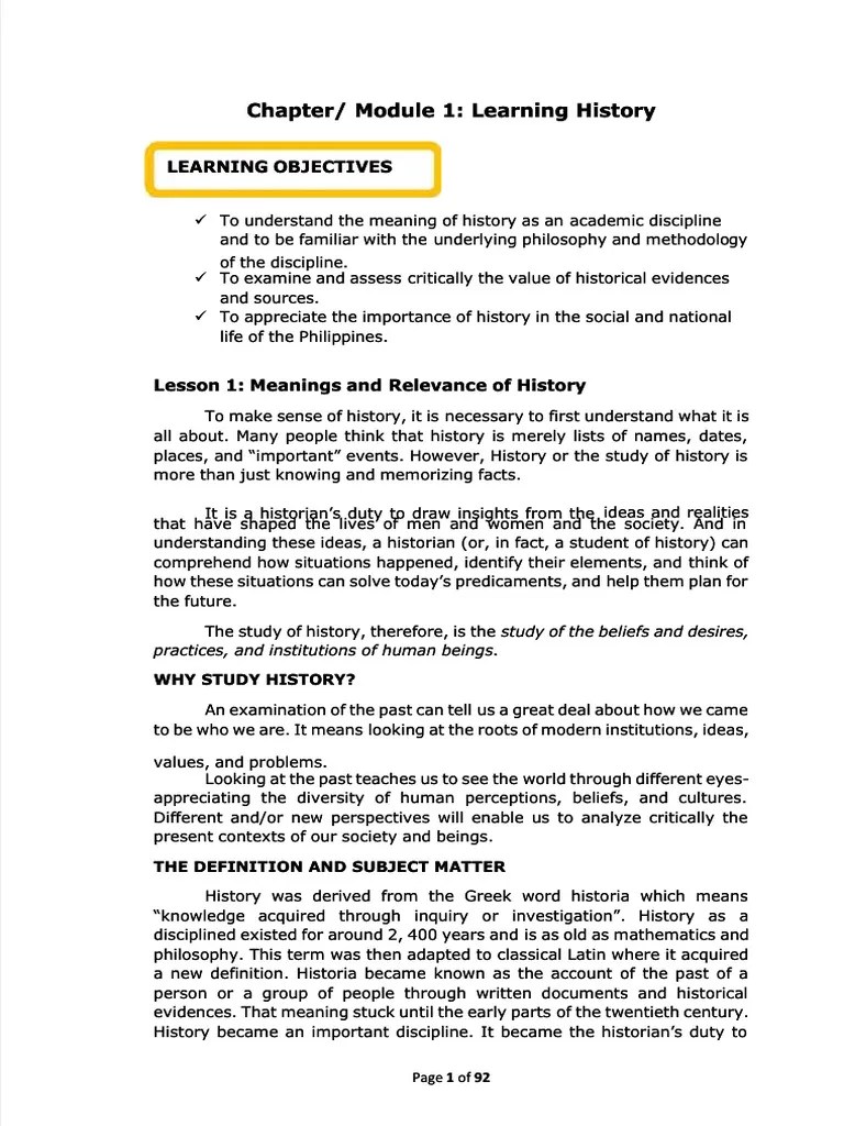 GEC-2-Readings-in-the-Philippine-History-Modules | PDF | Primary Sources