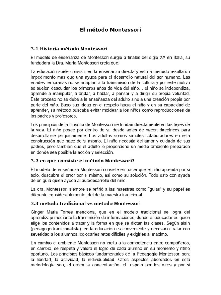 El Método Montessori | PDF