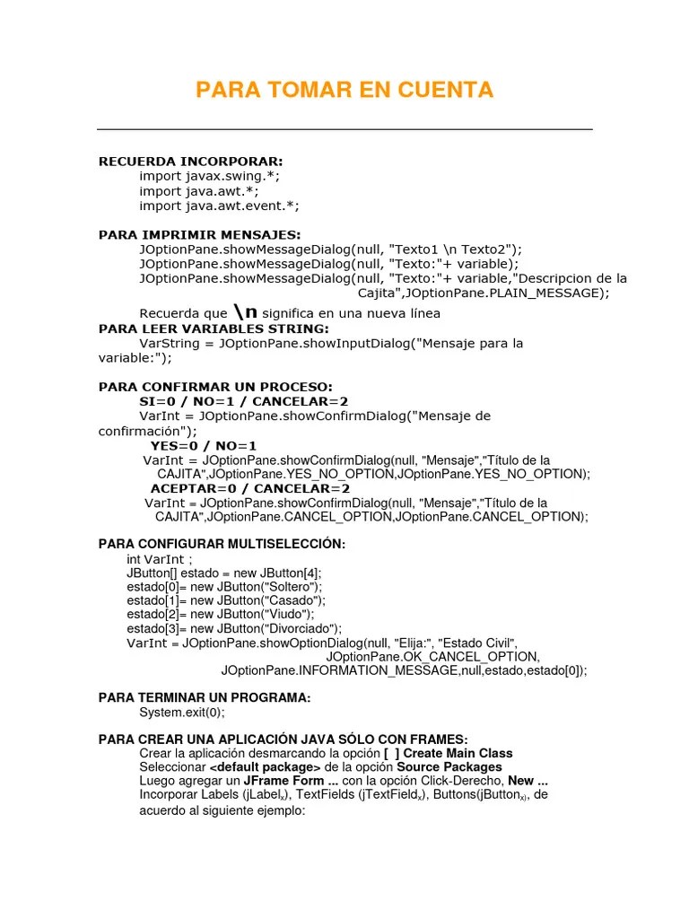 Manual De Swing Java | PDF | Programación De Computadoras | Ingeniería ...