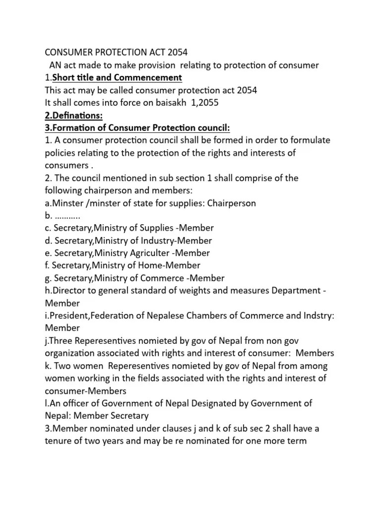 Consumer Protection Act 2054 | PDF | Pharmacy | Drugs