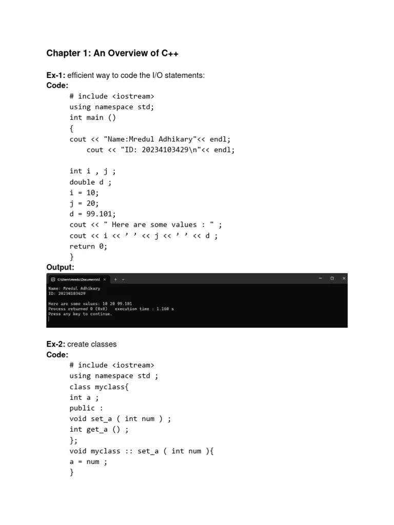 CSE 111 Lab Report BUBT | PDF | Namespace | Pointer (Computer Programming)