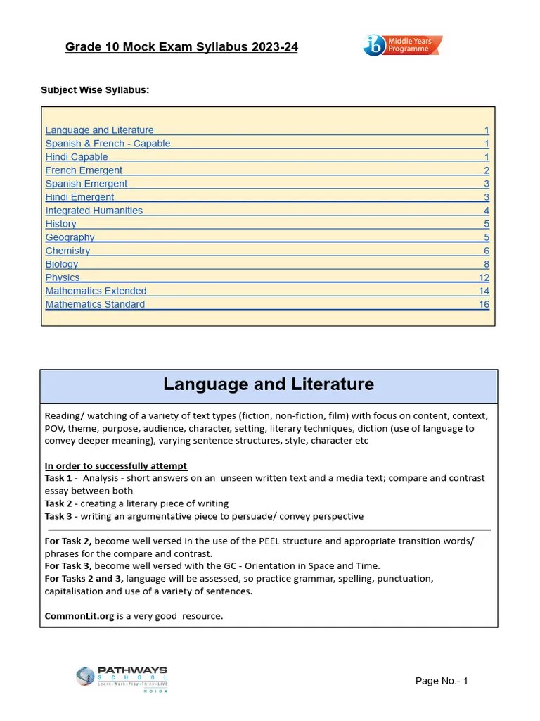 Grade - 10 MOCK Syllabus - 2023-24. | PDF | Chemical Reactions | Redox