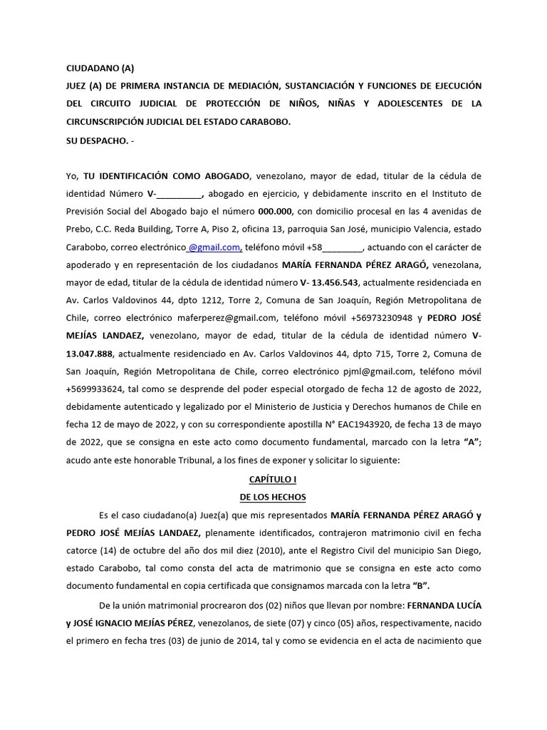 Modelo Divorcio Por Mutuo Consentimiento | PDF | Divorcio | Sentencia (ley)