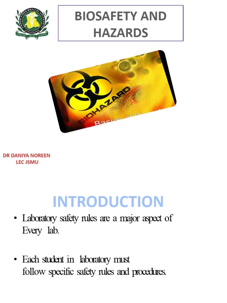 Lab 1 Biosafety And Hazards | PDF