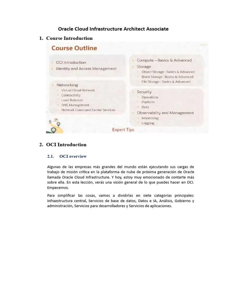Oracle Cloud Infrastructure Architect Associate - Diciembre | PDF