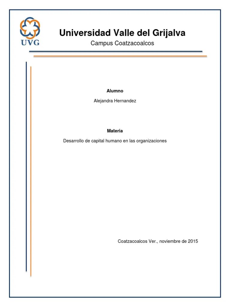 Desarrollo De Capital Humano En Las Organizaciones Pdf Planificación