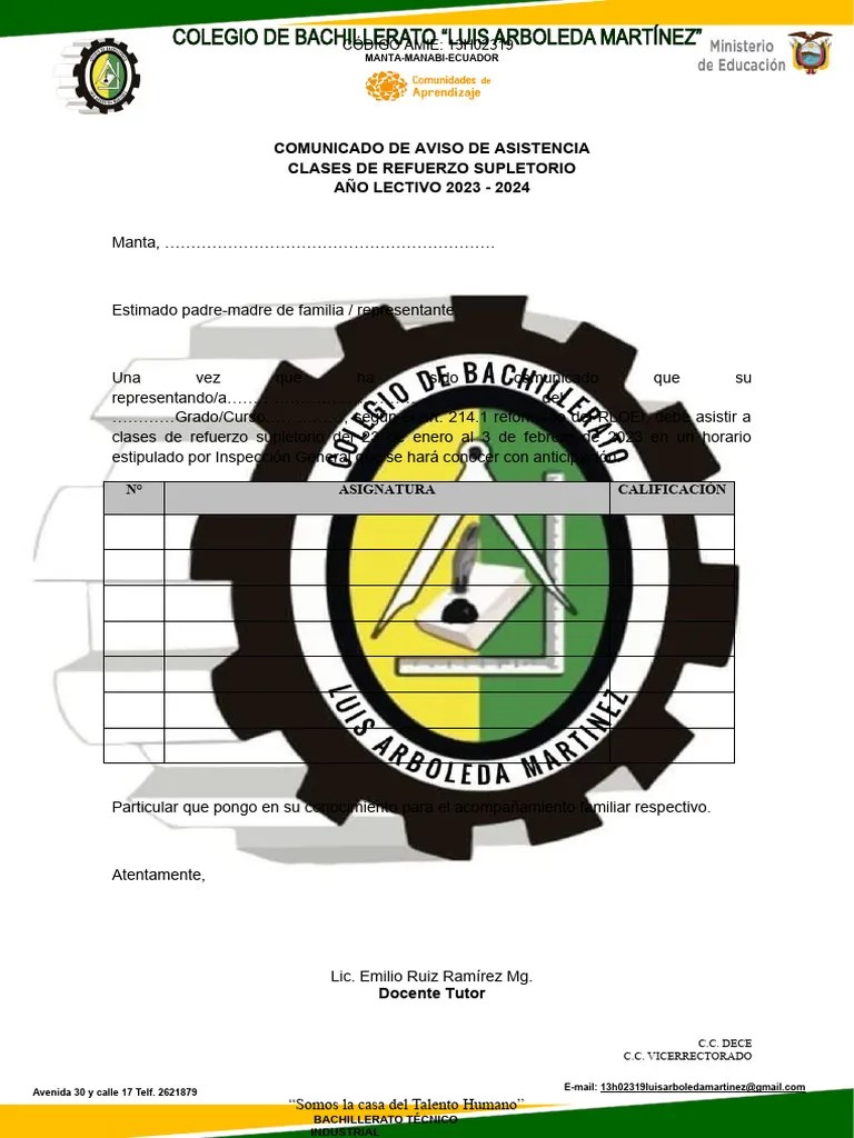 Plan De Supletorio | PDF