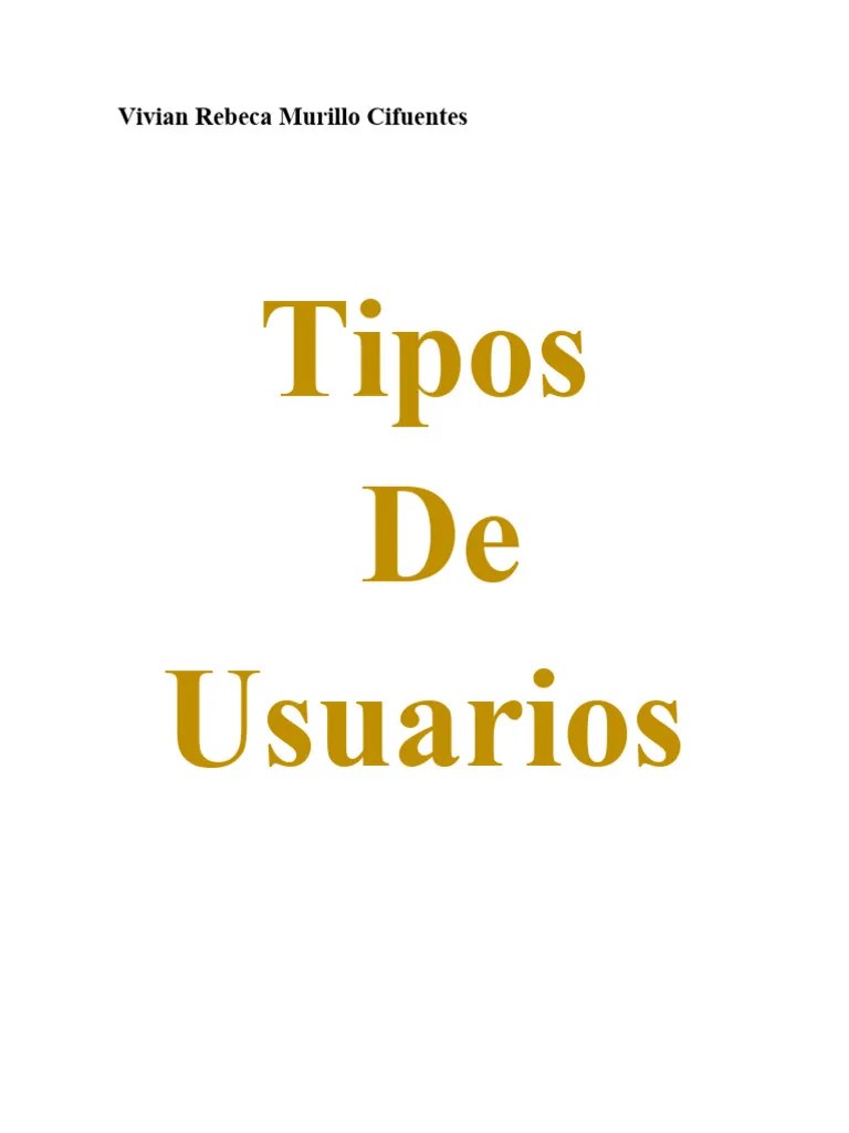 Tipos De Usuarios | PDF | Usuario (informática) | Software