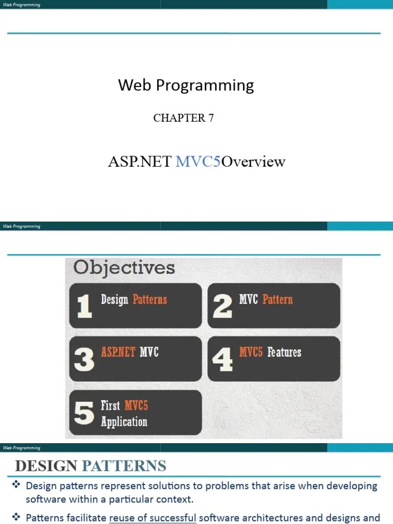 Chapter 7 (w6) ASP - NET Overview | PDF | Model–View–Controller | World ...
