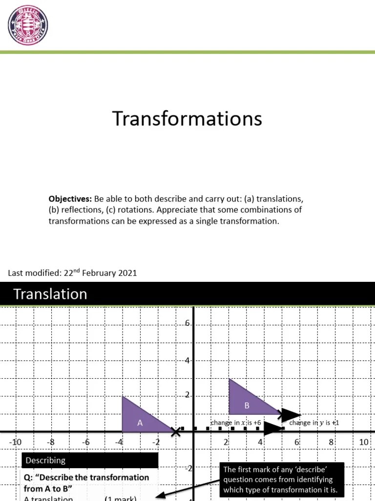 Transformations Math IGCSE | PDF | Geometry