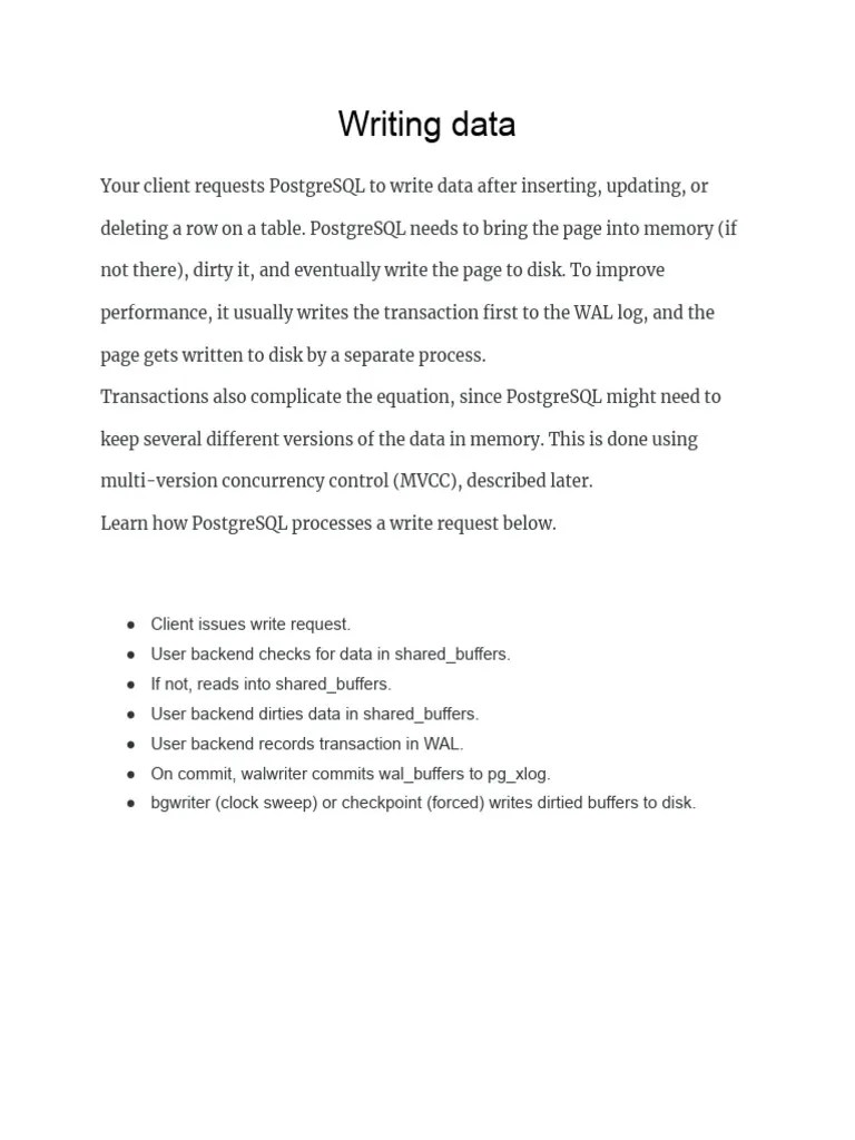 Postgresql MVCC | PDF | Postgre Sql | Databases