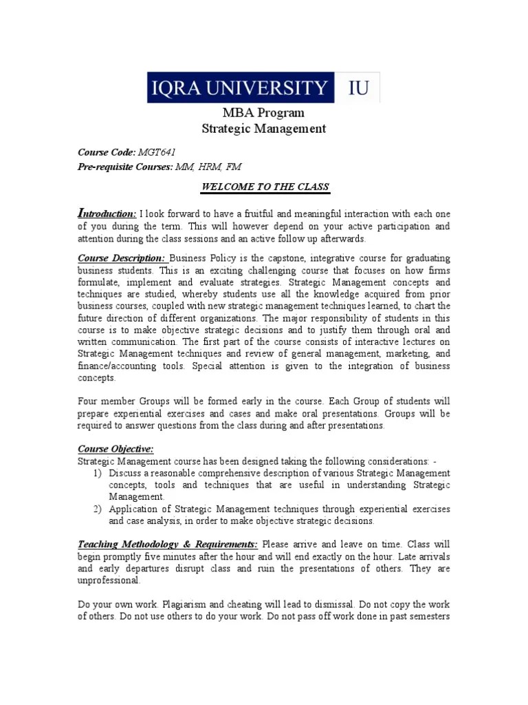 Strategic Management | PDF | Strategic Management | Lecture