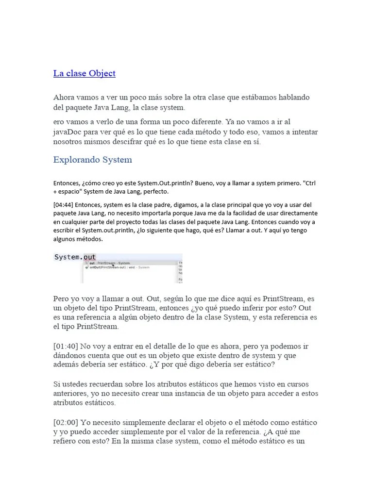 La Clase Object | PDF | Herencia (Programación Orientada A Objetos ...