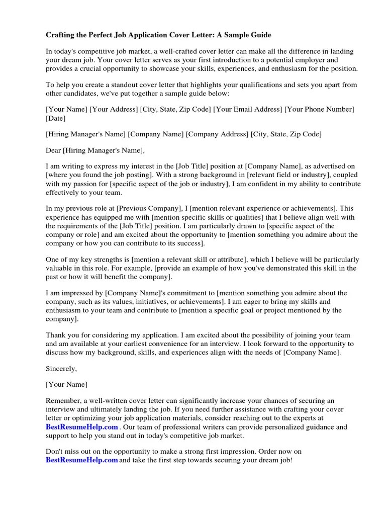 Writing Job Application Cover Letter Sample | PDF | Résumé