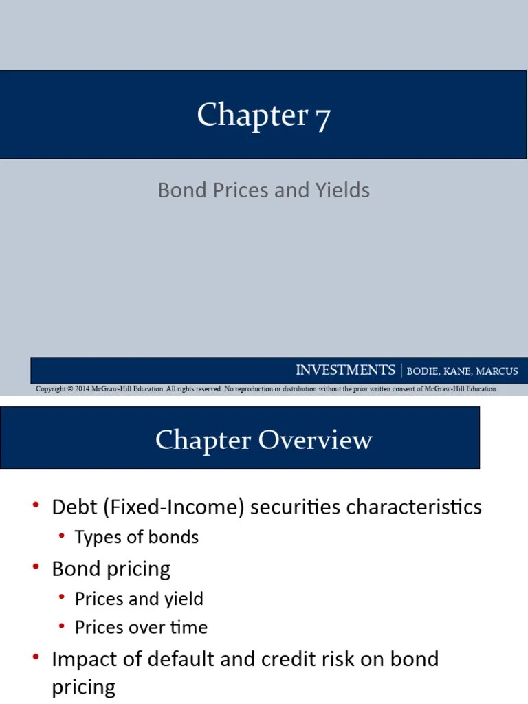 Chapter 7 - Bond Prices And Yields | PDF | Bonds (Finance) | Yield (Finance)