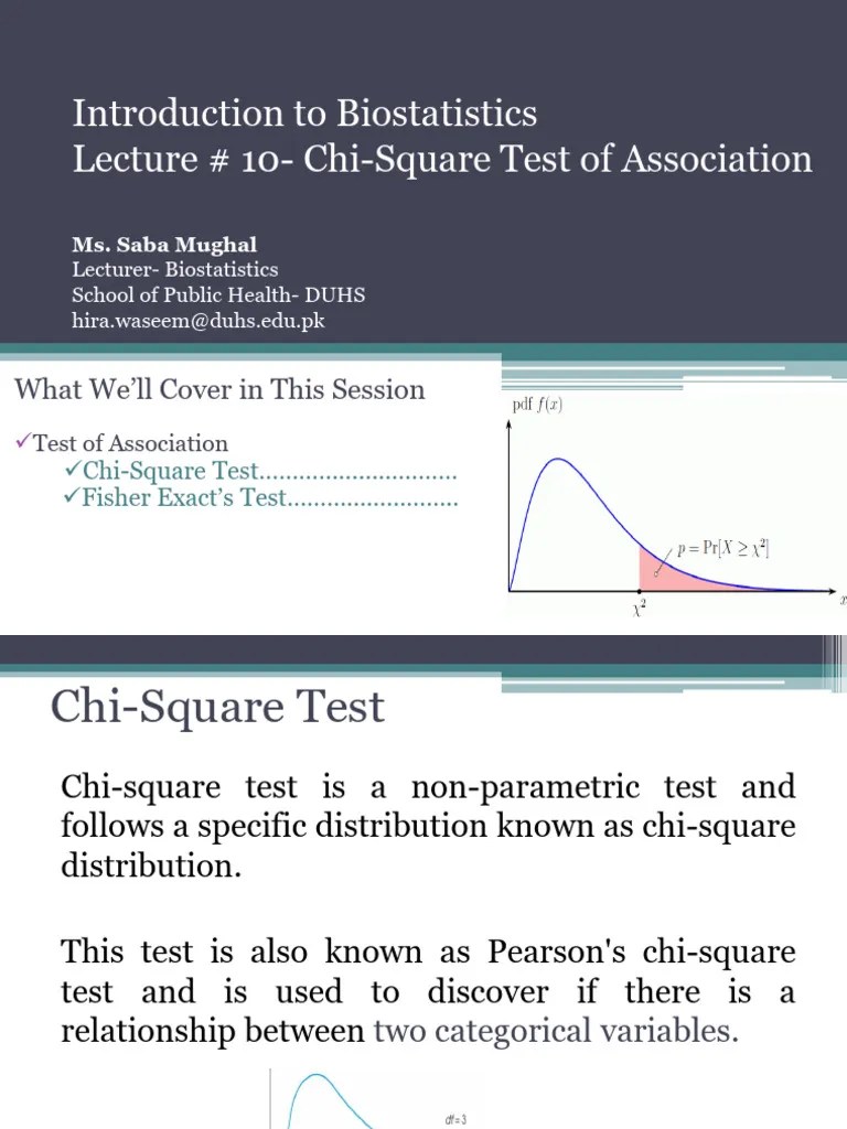 Lecture # 10 - Chi-Square Test | PDF | Statistical Hypothesis Testing | Chi Squared Test