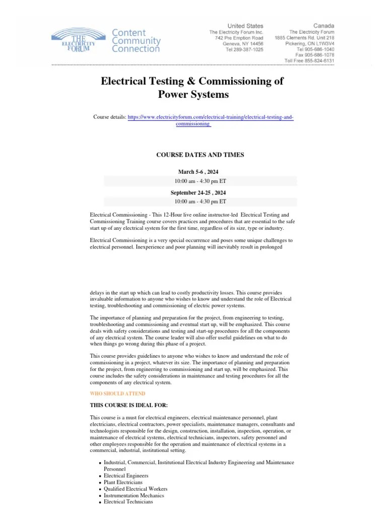 Electrical Testing And Commissioning PDF | PDF | Transformer | Electrician