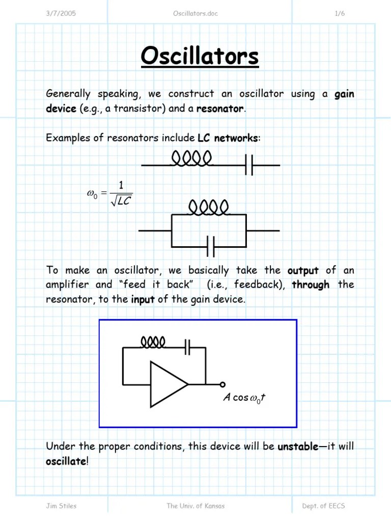 Oscillators | PDF | Electronic Oscillator | Resonance