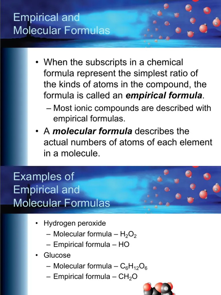 Empirical Molecular Formulas | PDF | Chemical Compounds ...