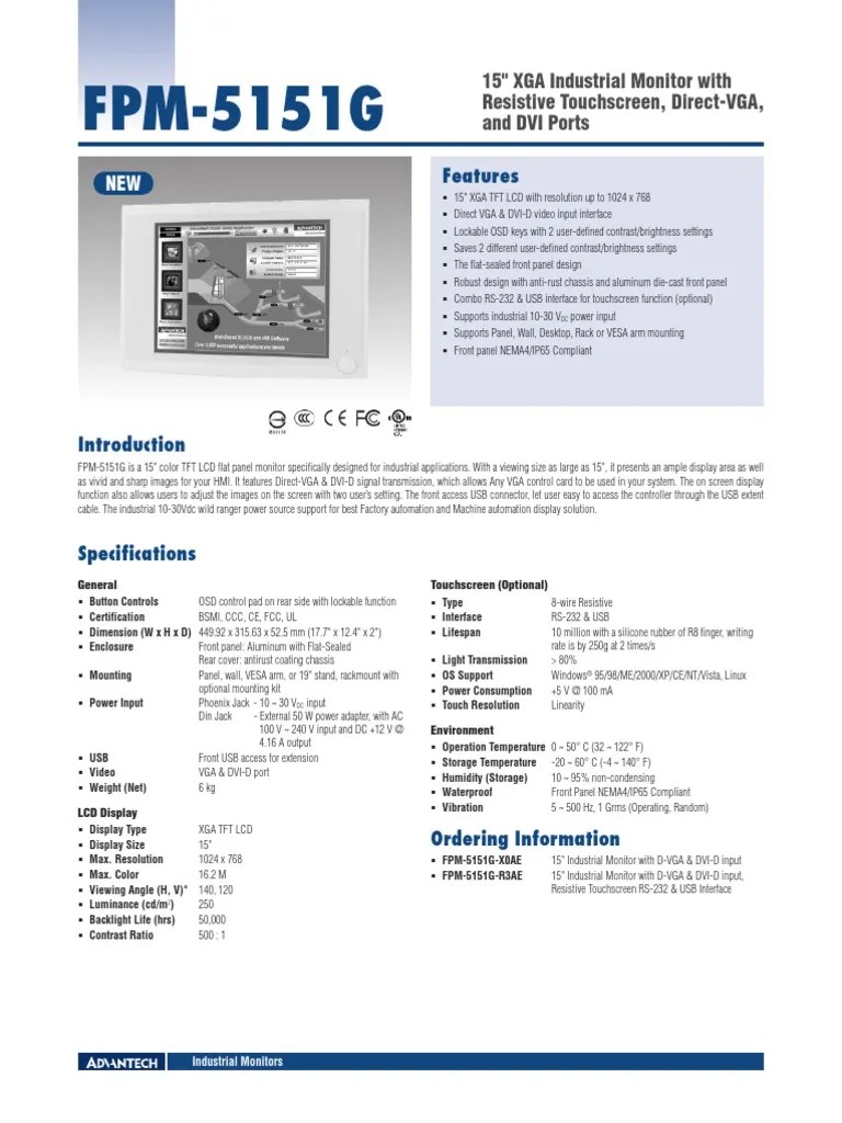 Touchscreen | PDF | Computer Monitor | Display Technology