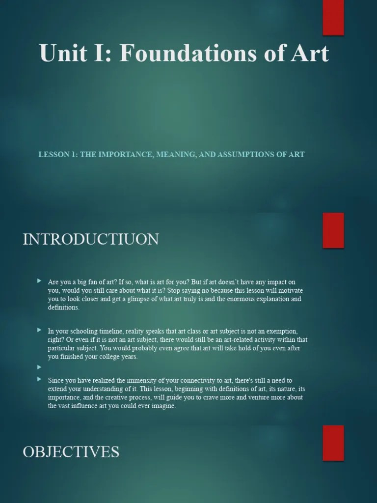 Art Appreciation Lesson 1 | PDF | Experience | Creativity