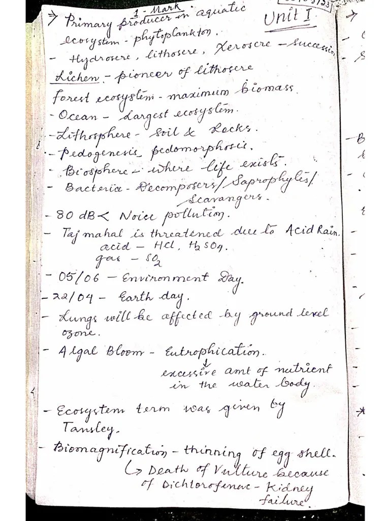 Important Questions Evs | PDF