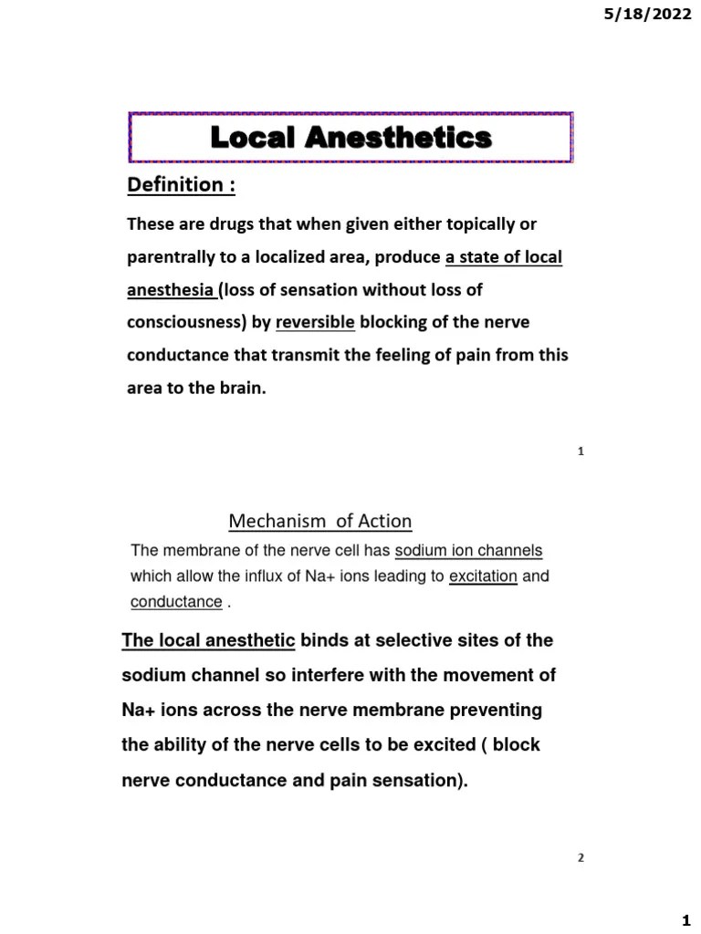 Lecture Of Local Anesthetics.pdf | PDF | Chemistry