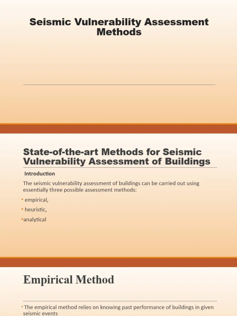 Seismic Vulnerability Assessment Methods | PDF | Applied And ...