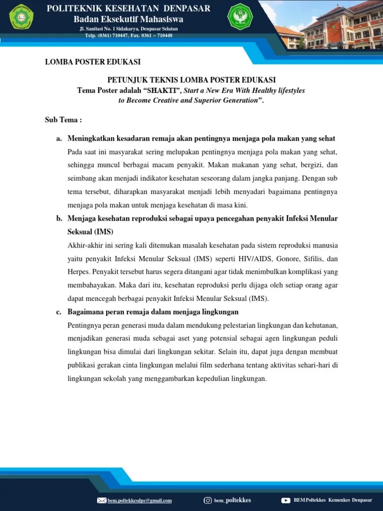 Petunjuk Teknis Lomba Poster Edukasi | PDF