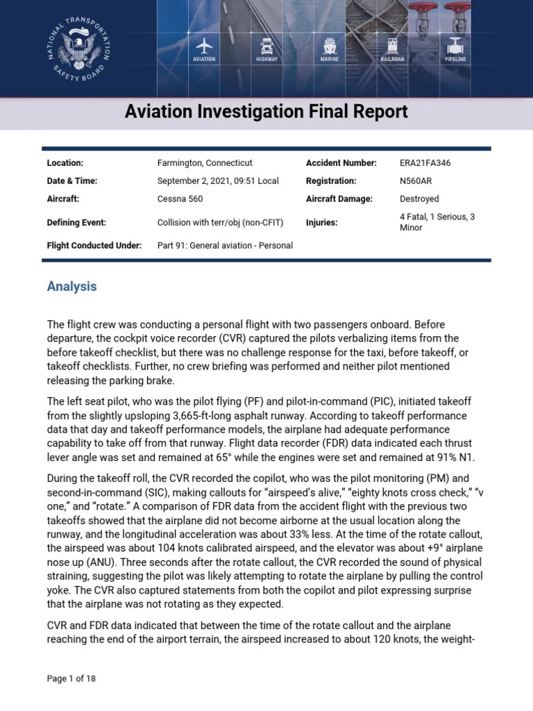 NTSB Final Report - N560AR | PDF