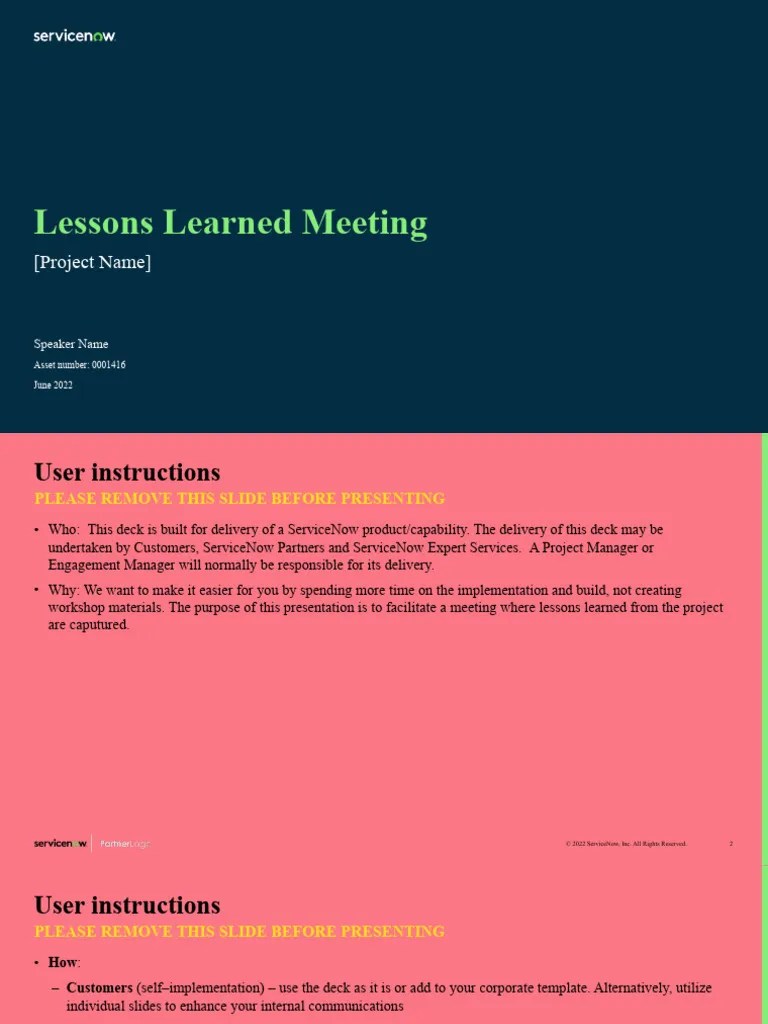 Lessons Learned Meeting Template Pdf Human Communication