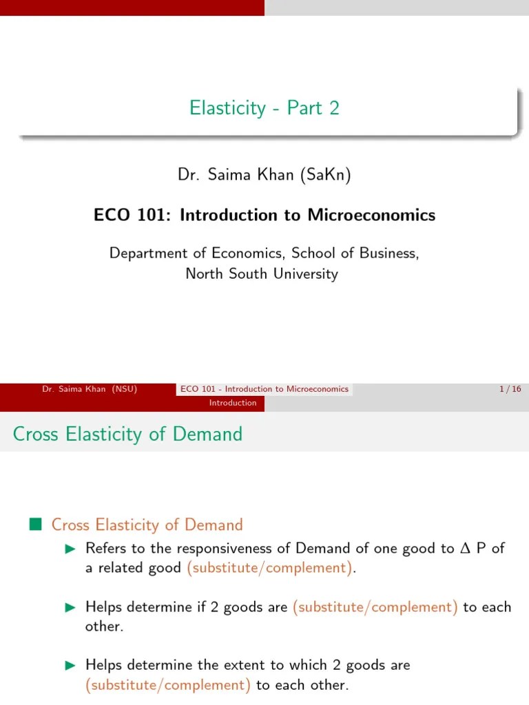L9 ECO101 Elasticity Part2 | PDF | Demand | Elasticity (Economics)