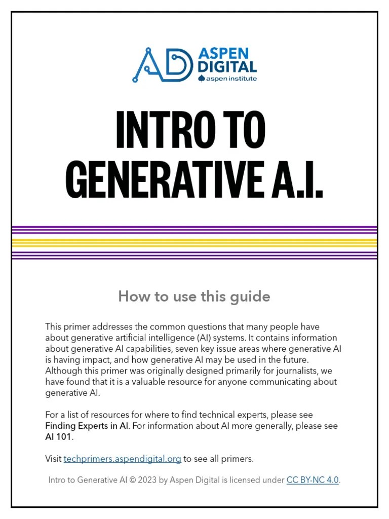 2023 Intro To Generative Ai | PDF